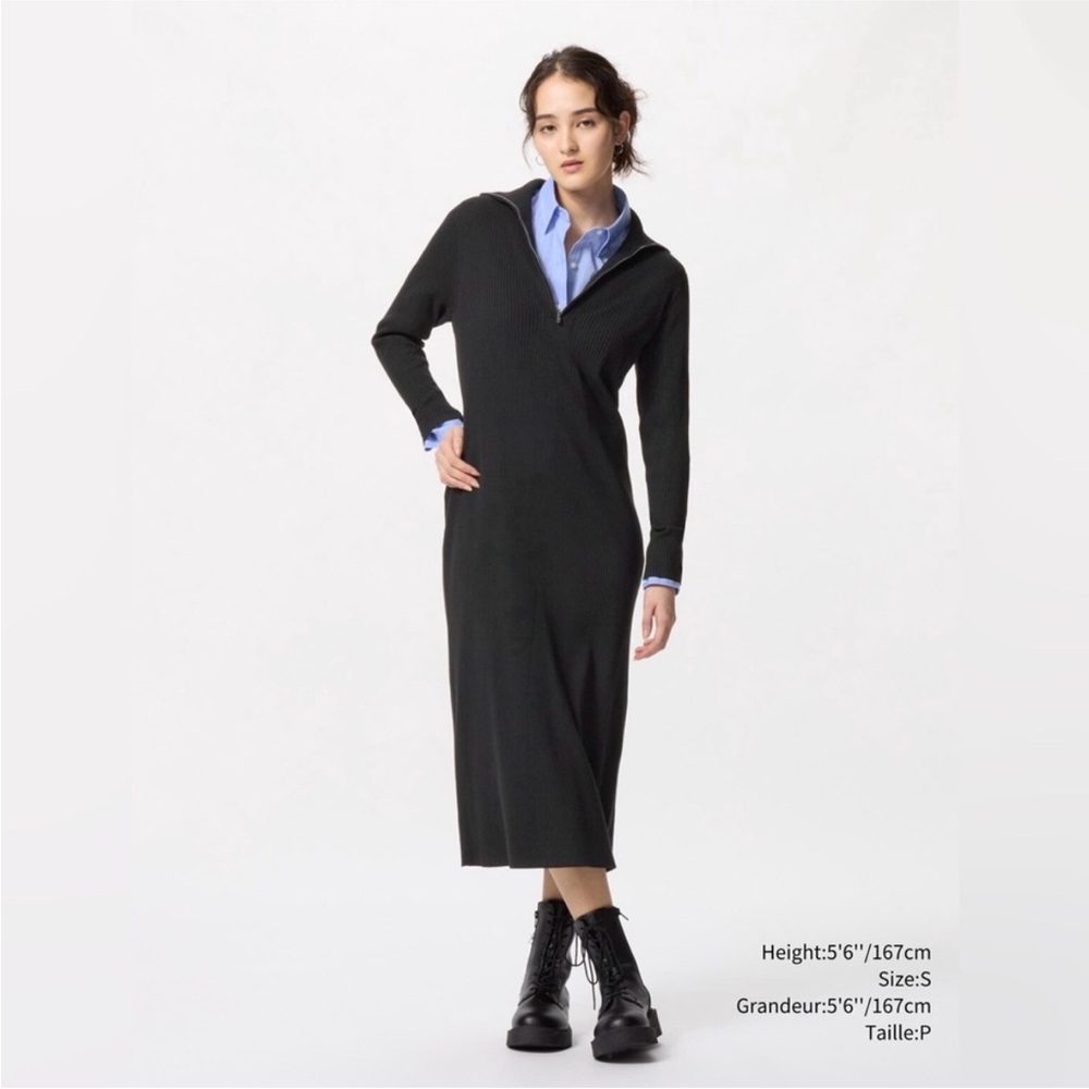 Uniqlo Green Long Sleeve Dress